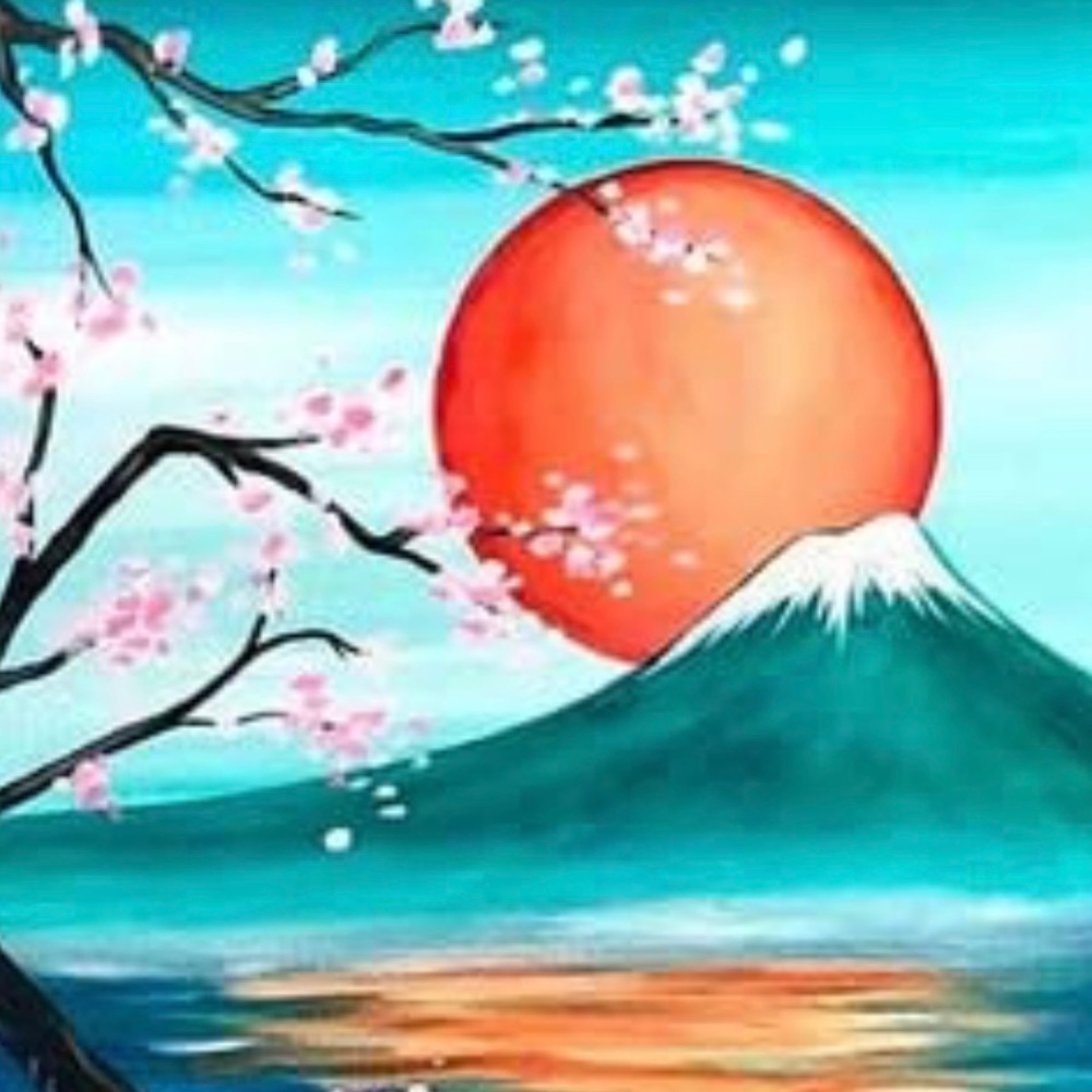 Diamond Art 5D DIY Craft Kit - Beaded Painting on Canvas - Cherry Blossoms